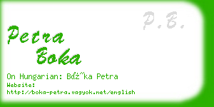 petra boka business card